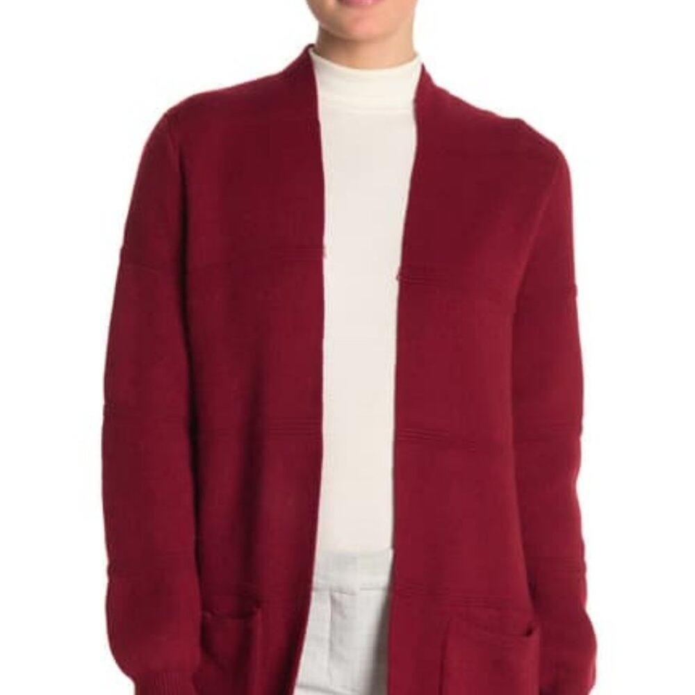 NWOT Joseph A Textured Open Front Cardigan Sweater Size Medium